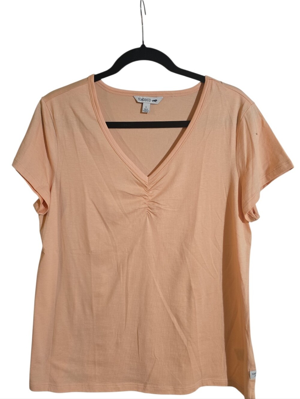 Toad&Co Peach V-Neck Short Sleeve Tee